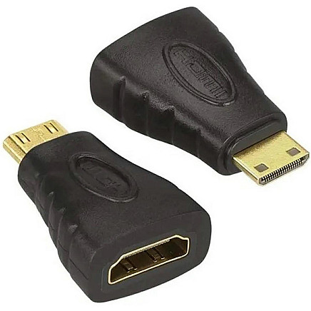 High Quality HDMI Female to Mini HDMI Male Adapter with Gold Plated Plugs, Full 1080p HD Support, Compatible with HDMI 1.2a/1.3b and HDCP