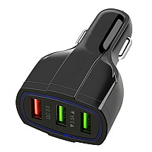 3-portu USB automašīnas lādētājs