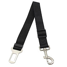 Car Safety Harness for Dogs - Universal, Adjustable, Polyester Leash with Carabiner - Perfect for Dog Transport, Black