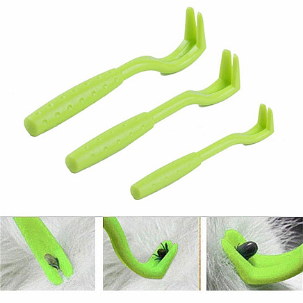 Durable 3-Hook Set for Removing Ticks from People and Animals - Easy to Use, Safe and Effective Tick Removal Tool