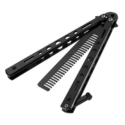 Butterfly ķemme, tauriņš mācību nazis, melns - 5907621827724 Butterfly ķemme, tauriņš mācību nazis, melns