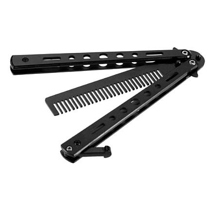 Butterfly ķemme, tauriņš mācību nazis, melns - 5907621827724 Butterfly ķemme, tauriņš mācību nazis, melns