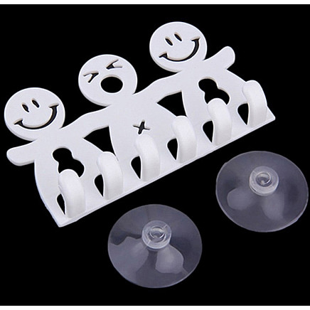 Universāls sienas zobu birstes un nieciņu turētājs (5 vietas, balts)