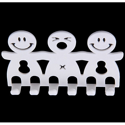 Universāls sienas zobu birstes un nieciņu turētājs (5 vietas, balts)