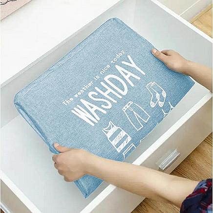 Складная корзина для белья, сумка, 70 л, синяя