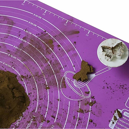 Virtuves Silikona Paklājiņš Mīklas Rullēšanai un Cepšanai, 60x45cm, Violets - 5907621812188 Virtuves Silikona Paklājiņš Mīklas Rullēšanai un Cepšanai, 60x45cm, Violets