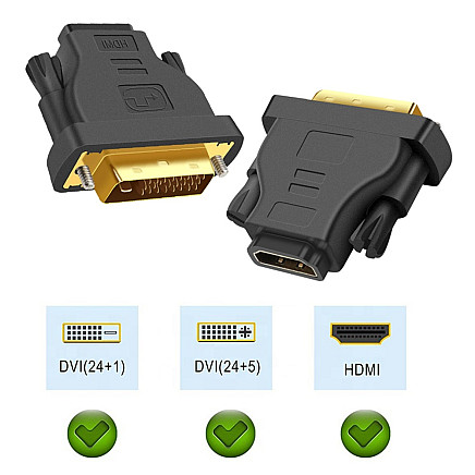 HDMI uz DVI adapteris (vīriešu-sieviešu)
