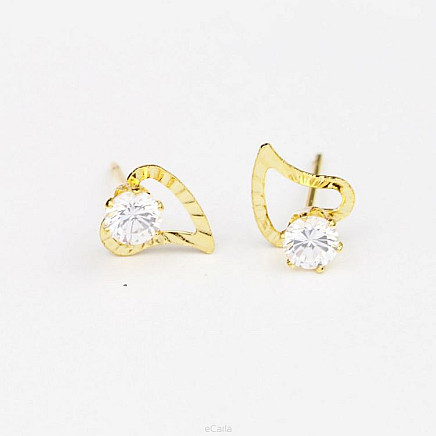 Earrings made of stainless steel with gold-plated studs KST573