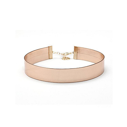 METALLIC CHOKER NECKLACE - PINK GOLD - N468RZ