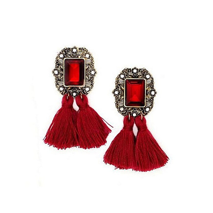 TAILS EARRINGS GOTHIC CRYSTAL RED K637CZE