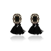 Gothic Crystal Black Tarsel Auskari