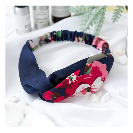 Fabric turban headband flowers O324GRAN