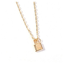 Delicate hanging padlock necklace N724