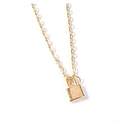 Delicate hanging padlock necklace N724