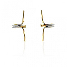 Double ear cuffs made of gold and silver stainless steel, straight, gold-plated KST1716