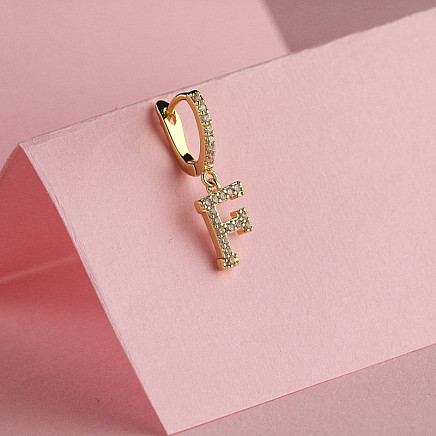 Gold-plated letter F earring KST1683F