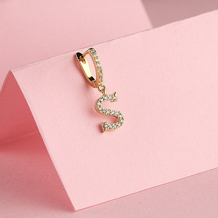 Gold-plated letter S earring KST1683S