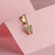 Gold-plated letter W earring KST1683W