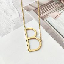 Necklace made of surgical steel, letter B, gold-plated NST995B