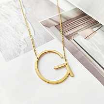 Necklace made of surgical steel, letter G, plated with NST995G gold