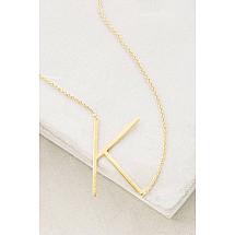 Necklace made of surgical steel, letter K, plated with NST995K gold