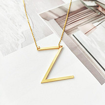 Necklace made of surgical steel, letter Z, gold-plated NST995Z