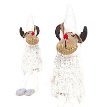 CHRISTMAS reindeer sitting 37 cm MADE OF PLUSH RSN01B