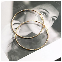 GOLD HANGING LARGE HOOP EARRINGS K1498