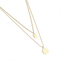 Surgical steel necklace plated with NST1293 gold