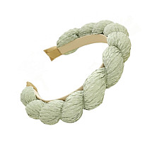 HAIRBAND Braided, thick, GREEN O419ZIE