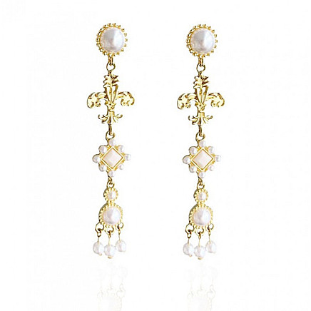 EARRINGS with long pearls K1579