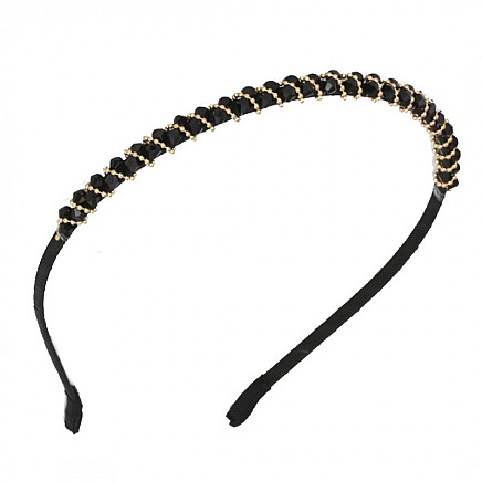 DECORATIVE HAIRBAND Crystal black O425