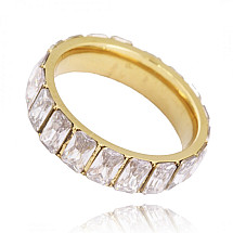 Ring surgical steel, gold plated PST783, Ring size: US7 EU14