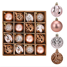 Christmas tree baubles 6 cm, 16 pcs