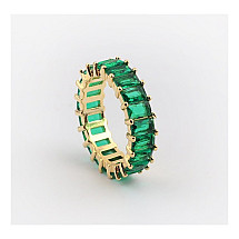 Gold-plated ring with zircons, color, surgical steel, gold-plated PST579ZIE, Ring size: US7 EU14