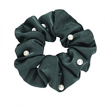 Hair band with pearls, bottle green GUM95ZIE