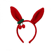 Decorative Headband with Rabbit Ears Red OPK17