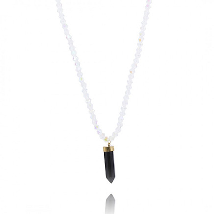 Rock crystal necklace, 14k gold-plated stainless steel NST1581CZ