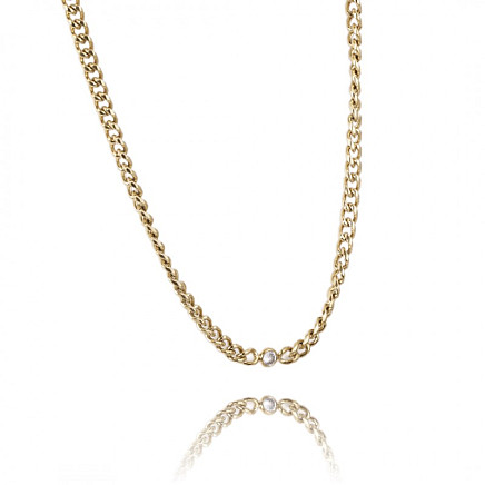 Necklace made of stainless steel, gold-plated with 14k gold NST1580