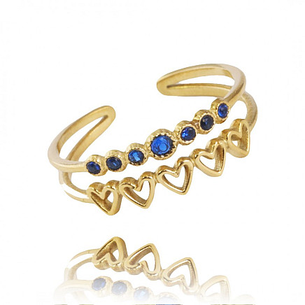 Gold-plated ring, surgical steel, plated with PST876 gold