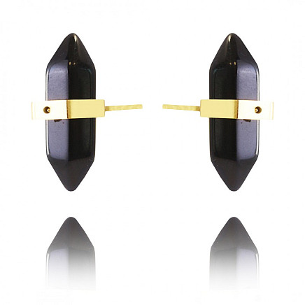 Earrings made of gold-plated stainless steel KST2912CZ