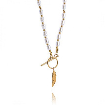 Necklace made of 14k gold-plated stainless steel NST1610