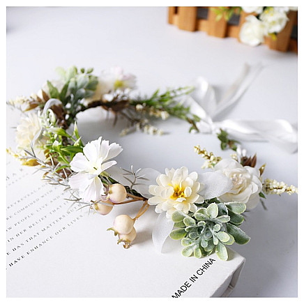 Wreath headband wreath BOHO flowers W111