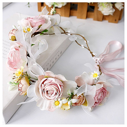 Wreath headband wreath BOHO flowers W114