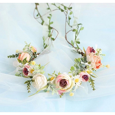 Wreath headband flowers wreath BOHO W90