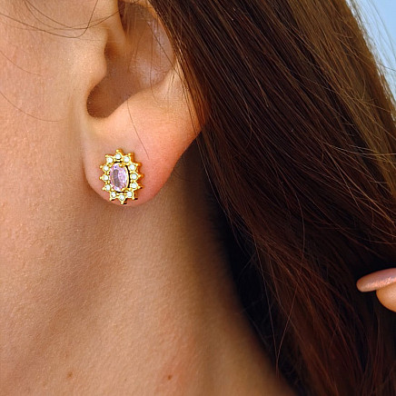 Earrings made of 14k gold-plated stainless steel KST2971