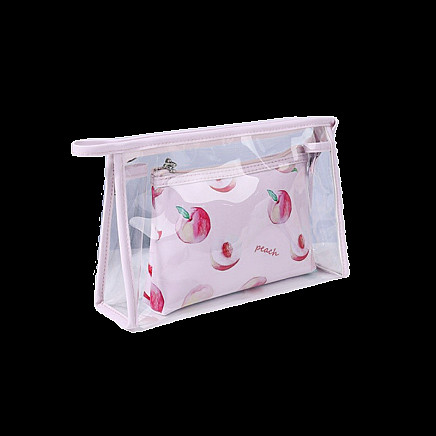 Foldable cosmetic bag peaches 2in1 case KS67