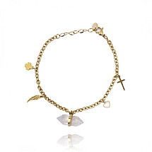 Surgical steel wrist bracelet, gold-plated with 14k gold BST1407B