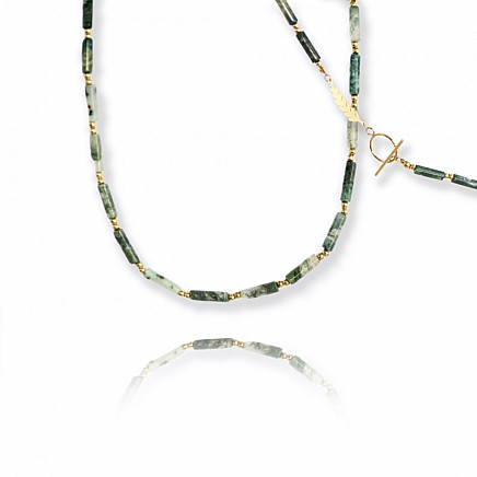 Necklace made of stainless steel, gold-plated with 14k gold NST2038