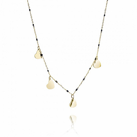 Necklace made of stainless steel, gold-plated with 14k gold NST2046